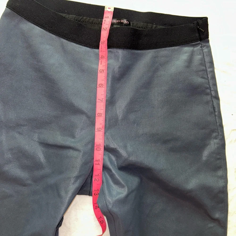 Victoria's Secret Faux leather Navy blue pants sz: 10 Cotton 62% 36% Polyester
